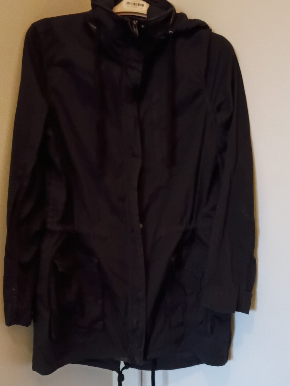 James Perse Black Hooded Trench Coat